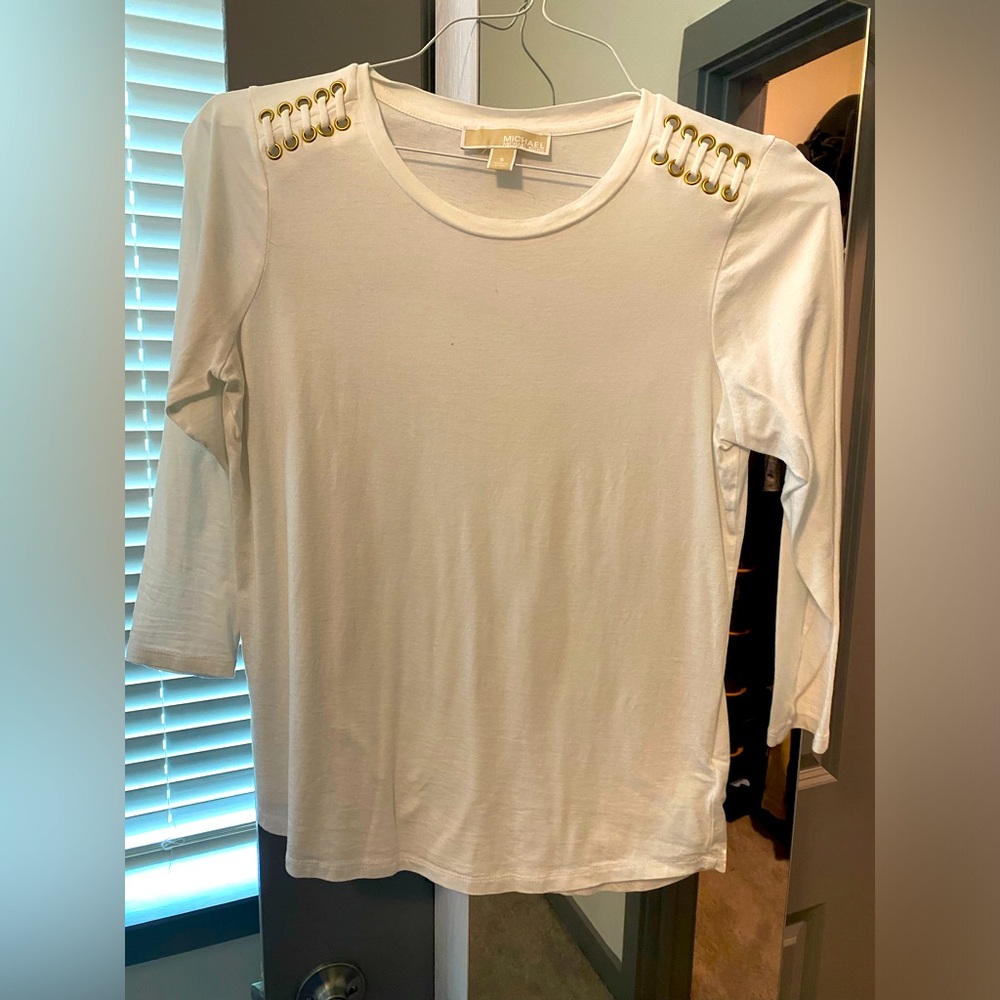 Michael Kors long sleeve white T-shirt
